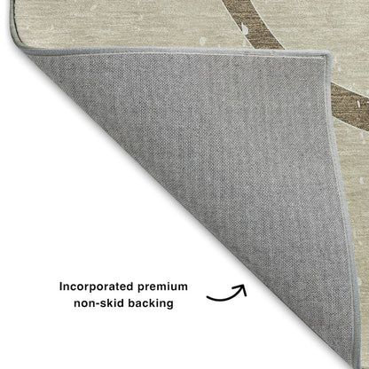 Luxury Washable Indoor/Outdoor Merry & Bright Beige 8' x 10' Rug