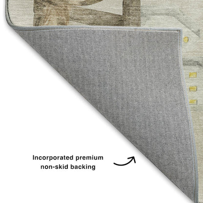 Luxury Washable Indoor/Outdoor Merry & Bright Beige 8' x 10' Rug