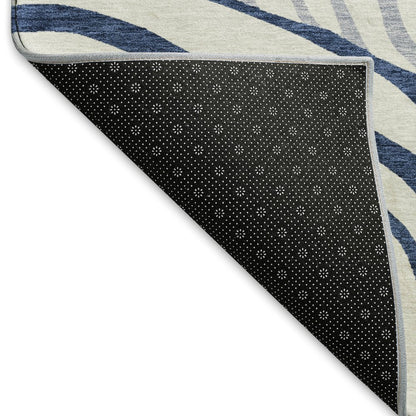 Machine Washable Indoor/Outdoor Neo Blue 8' x 10' Rug