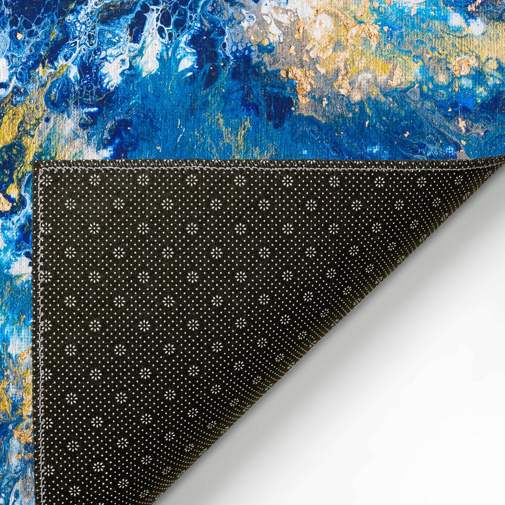 Karina Blue Modern Abstract 8' x 8' Area Rug Blue AKC47