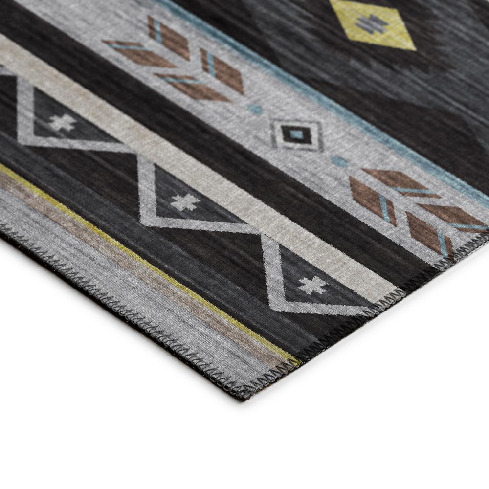 Indoor/Outdoor Phoenix PH3 Black Washable 8' x 8' Round Rug