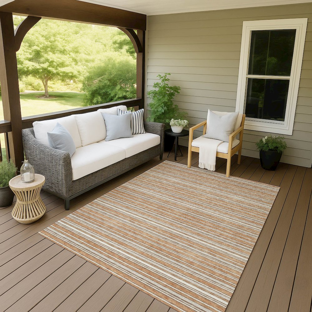 Luxury Washable Indoor/Outdoor Soft Essentials SE2 Orange 10' x 14' Rug
