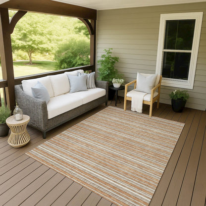 Luxury Washable Indoor/Outdoor Soft Essentials SE2 Orange 10' x 14' Rug