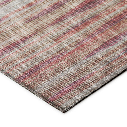 Waverly Burgundy Contemporary Striped 8' x 8' Round Rug Burgundy AWA31
