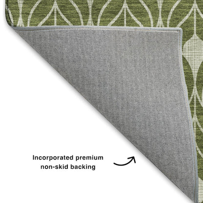 Luxury Washable Indoor/Outdoor The Reserve Olive 8' x 10' Rug