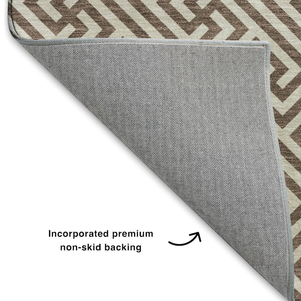 Luxury Washable Indoor/Outdoor The Reserve Coffee 8' x 10' Rug