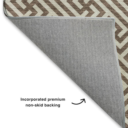 Luxury Washable Indoor/Outdoor The Reserve Coffee 8' x 10' Rug