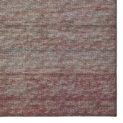 Marston Burgundy Transitional Striped 8' x 8' Round Rug Burgundy AMA31