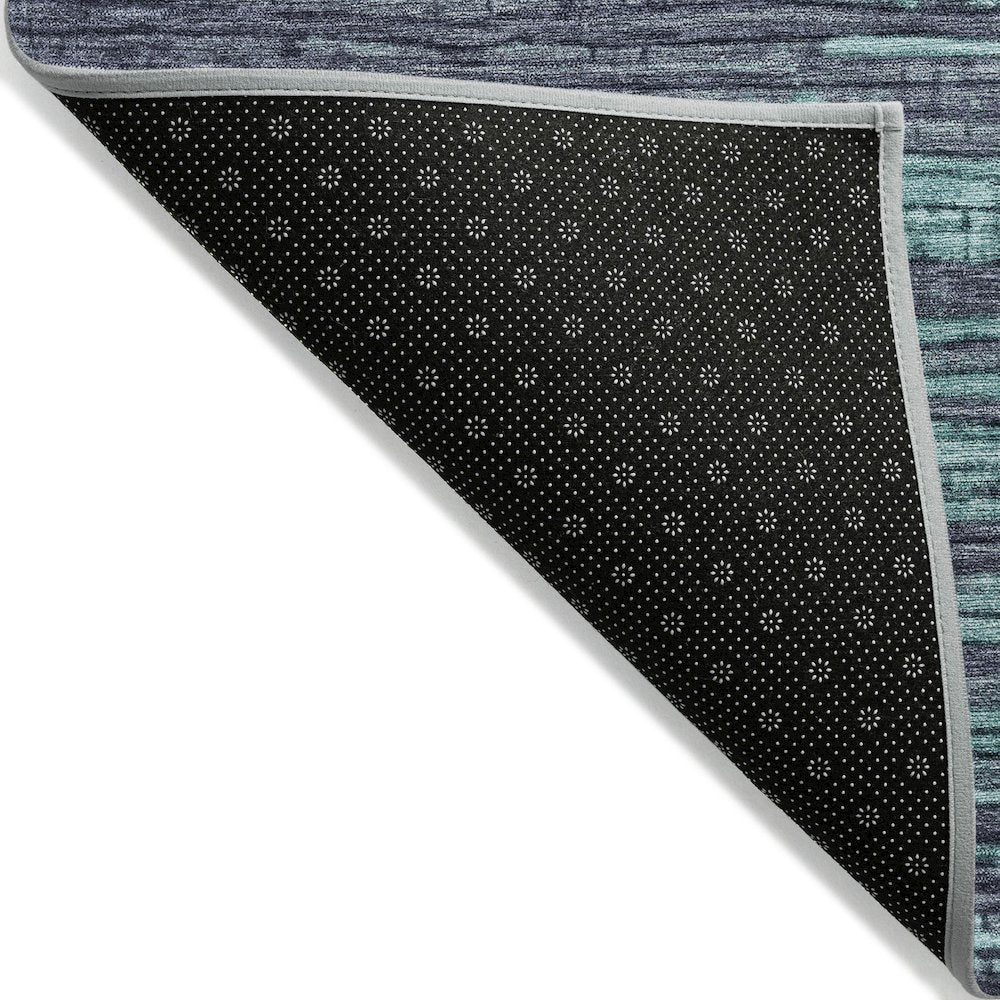 Machine Washable Indoor/Outdoor Chantille Teal 9' x 12' Rug