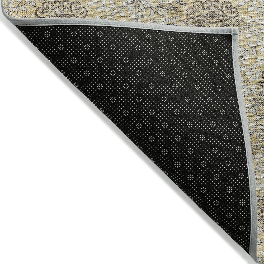 Machine Washable Indoor/Outdoor Chantille Gold 9' x 12' Rug
