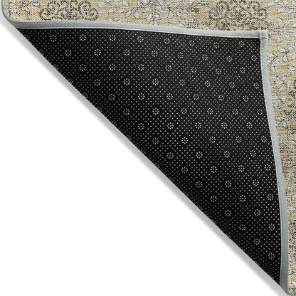 Machine Washable Indoor/Outdoor Chantille Gold 9' x 12' Rug
