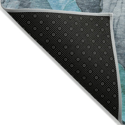 Machine Washable Indoor/Outdoor Chantille Teal 9' x 12' Rug