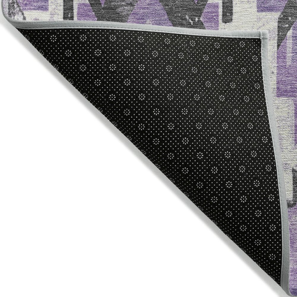 Machine Washable Indoor/Outdoor Chantille Purple 9' x 12' Rug