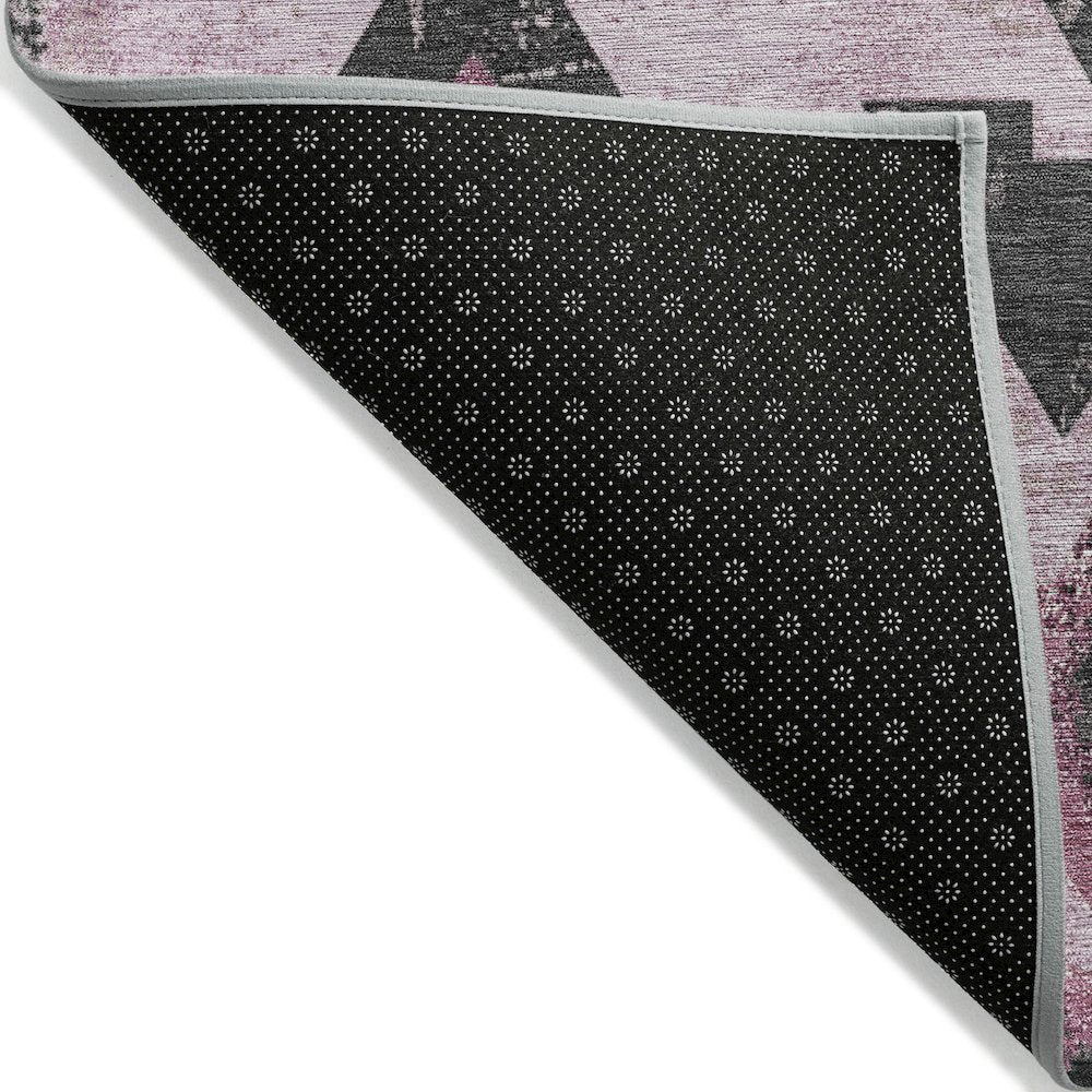 Machine Washable Indoor/Outdoor Chantille Pink 9' x 12' Rug
