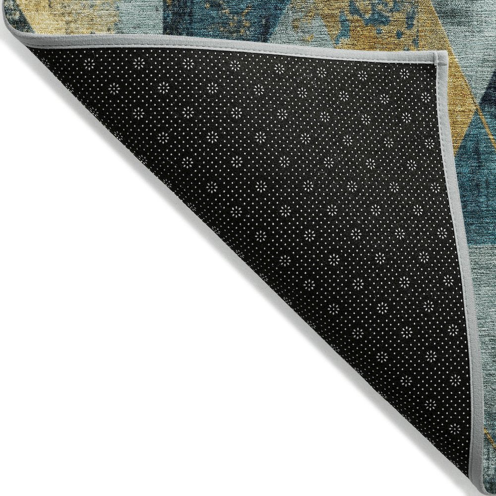 Machine Washable Indoor/Outdoor Chantille Teal 9' x 12' Rug