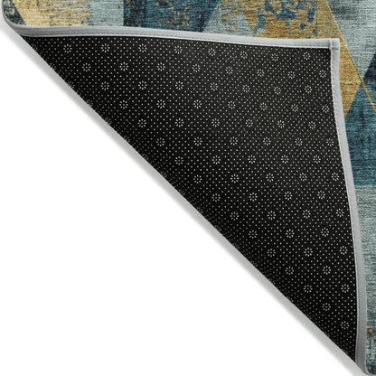 Machine Washable Indoor/Outdoor Chantille Teal 9' x 12' Rug