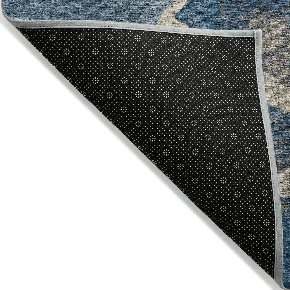 Machine Washable Indoor/Outdoor Chantille Navy 9' x 12' Rug