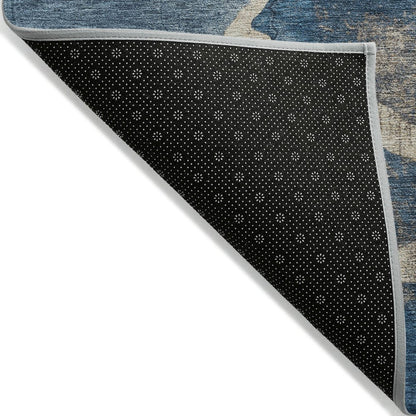 Machine Washable Indoor/Outdoor Chantille Navy 9' x 12' Rug