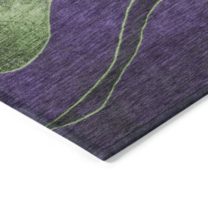 Machine Washable Indoor/Outdoor Chantille Purple 9' x 12' Rug