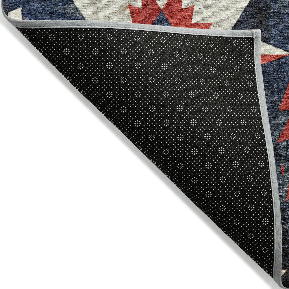 Machine Washable Indoor/Outdoor Chantille Navy 9' x 12' Rug