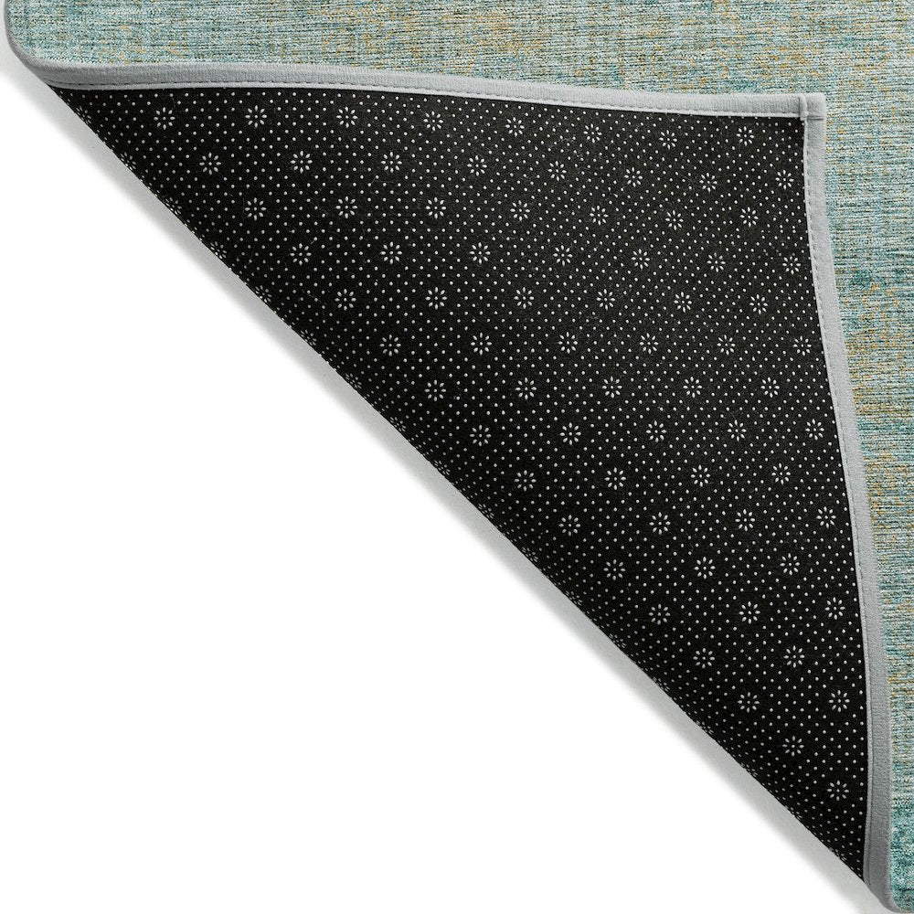 Machine Washable Indoor/Outdoor Chantille Teal 9' x 12' Rug