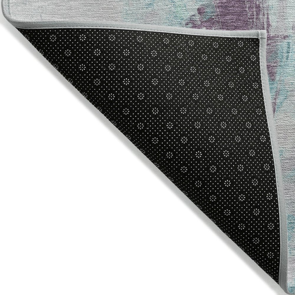 Machine Washable Indoor/Outdoor Chantille Teal 9' x 12' Rug