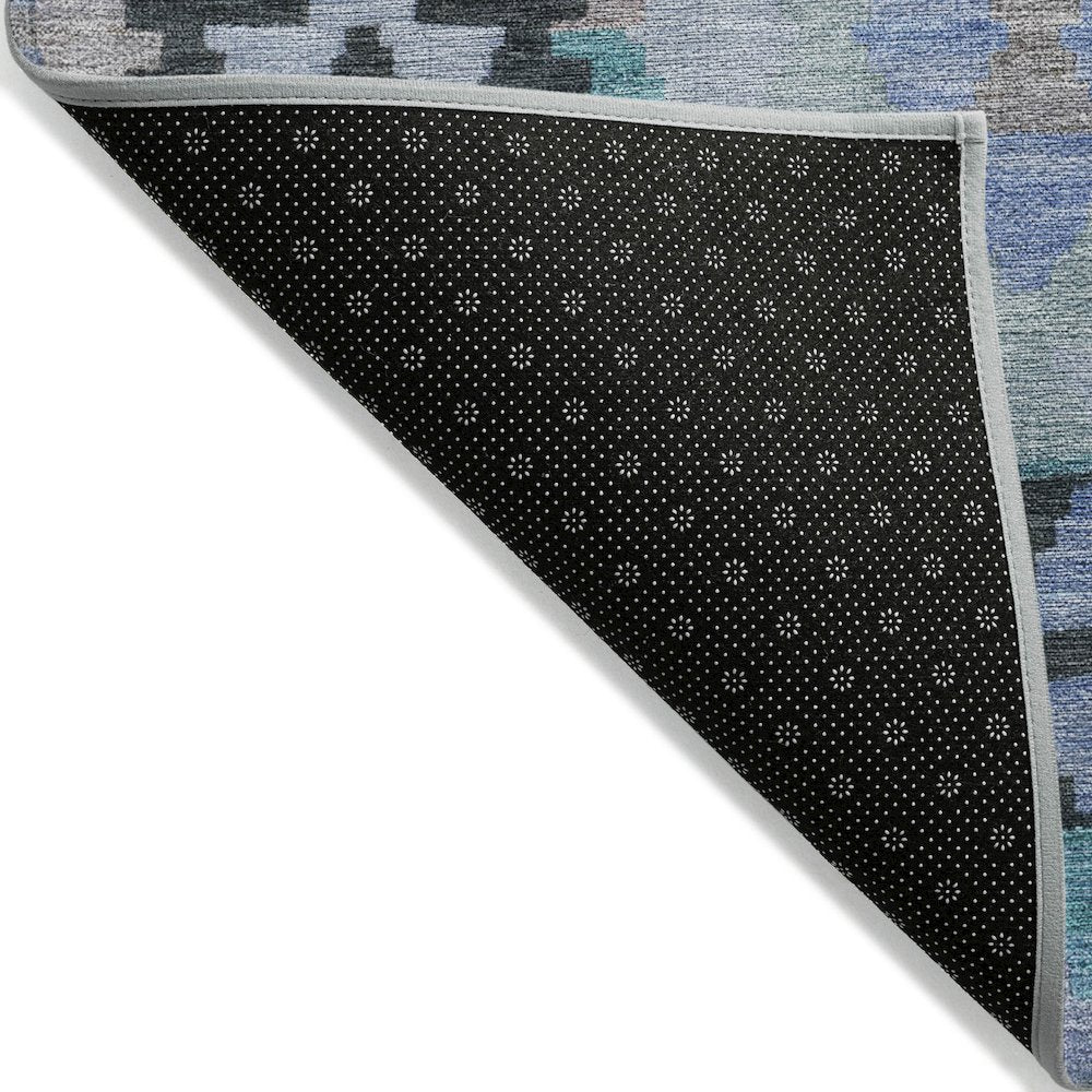 Machine Washable Indoor/Outdoor Chantille Teal 9' x 12' Rug