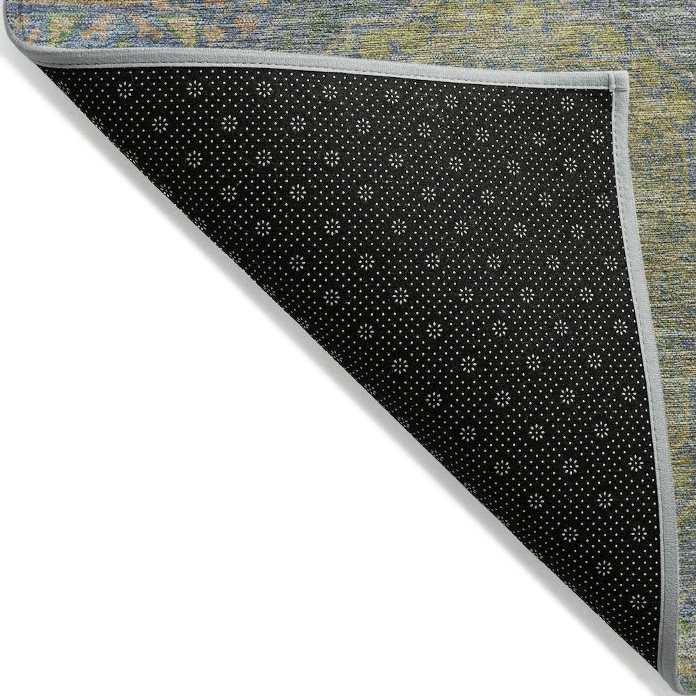 Machine Washable Indoor/Outdoor Chantille Blue 9' x 12' Rug