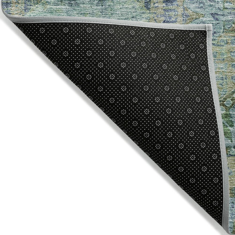 Machine Washable Indoor/Outdoor Chantille Green 9' x 12' Rug