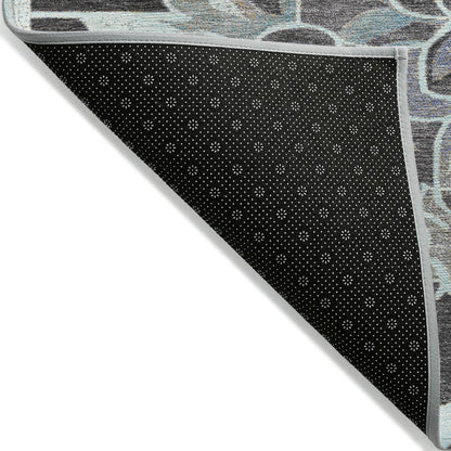 Machine Washable Indoor/Outdoor Chantille Teal 9' x 12' Rug