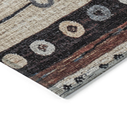 Machine Washable Indoor/Outdoor Chantille Beige 9' x 12' Rug