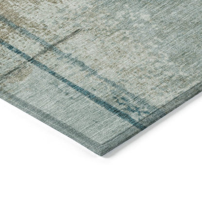 Machine Washable Indoor/Outdoor Chantille Seafoam 9' x 12' Rug