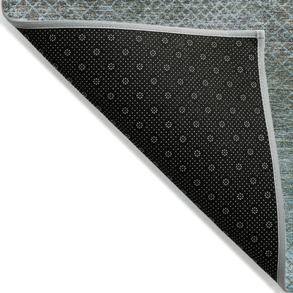 Machine Washable Indoor/Outdoor Chantille Teal 9' x 12' Rug