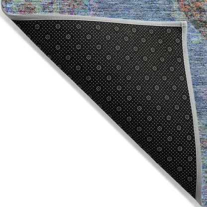 Machine Washable Indoor/Outdoor Chantille ACN2021 Blue 9' x 12' Rug