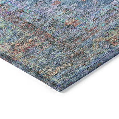 Machine Washable Indoor/Outdoor Chantille ACN2021 Blue 9' x 12' Rug