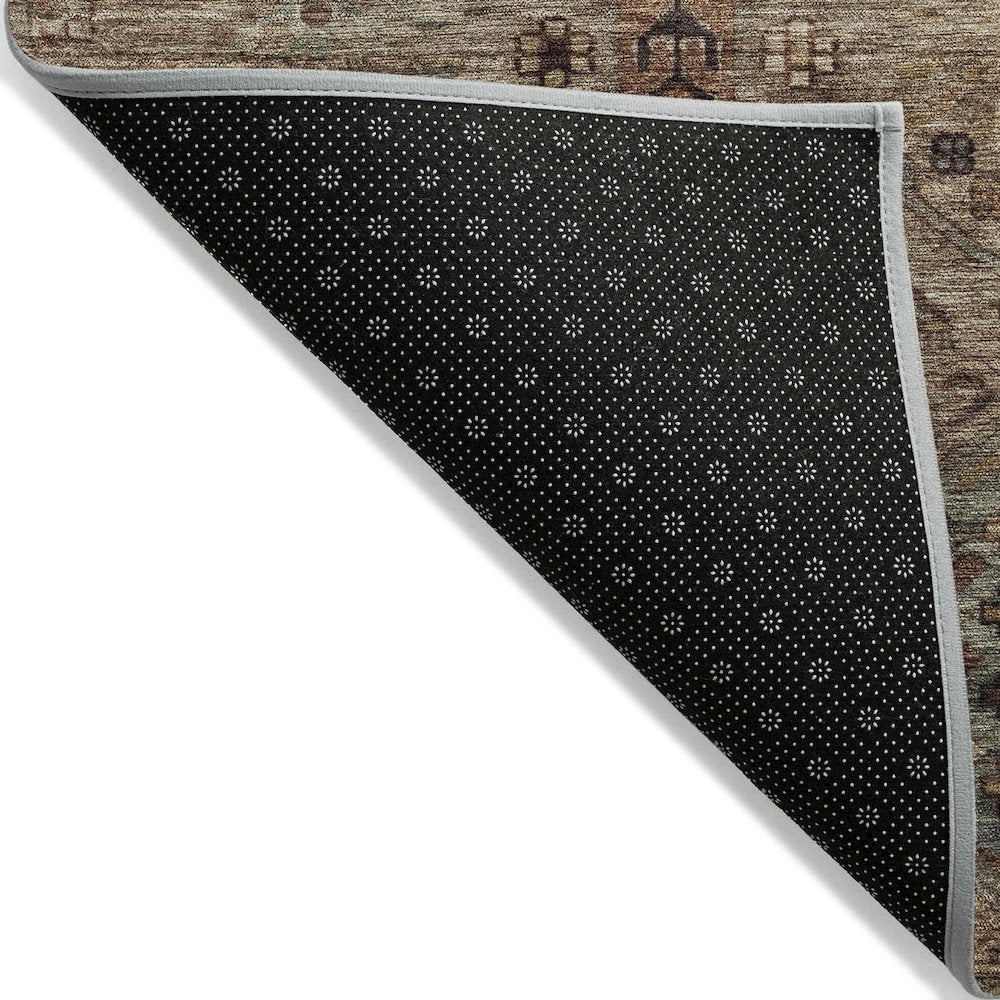 Machine Washable Indoor/Outdoor Chantille ACN2047 Brown 9' x 12' Rug