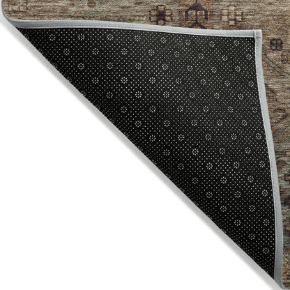Machine Washable Indoor/Outdoor Chantille ACN2047 Brown 9' x 12' Rug