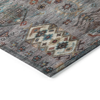 Machine Washable Indoor/Outdoor Chantille ACN2047 Gray 9' x 12' Rug