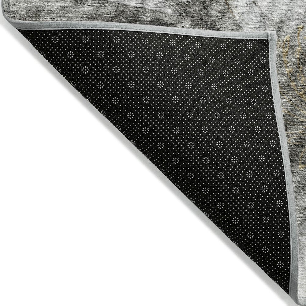 Machine Washable Indoor/Outdoor Chantille ACN2055 Silver 9' x 12' Rug