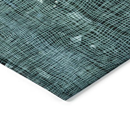 Machine Washable Indoor/Outdoor Chantille ACN2092 Teal 9' x 12' Rug