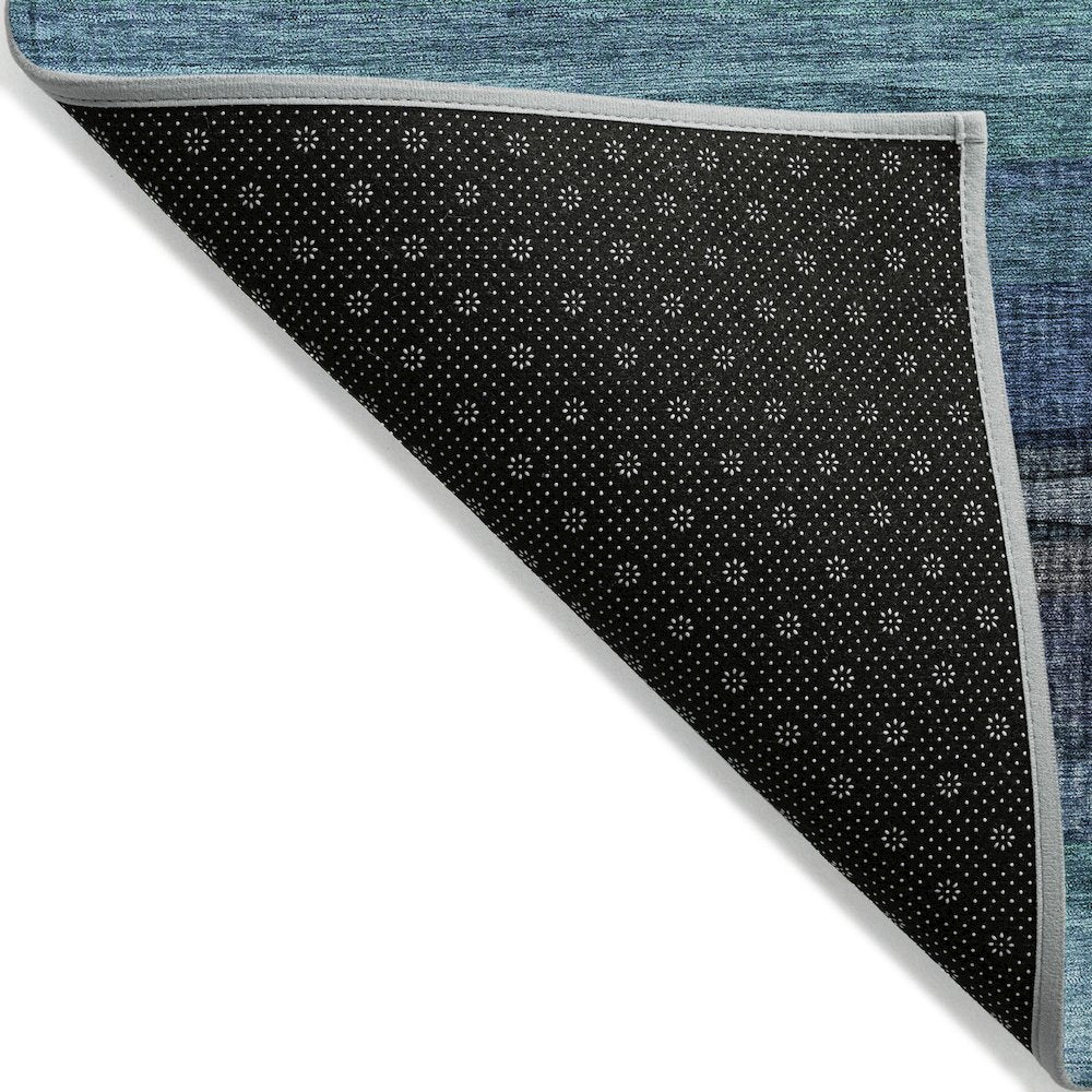 Machine Washable Indoor/Outdoor Chantille ACN2093 Teal 9' x 12' Rug