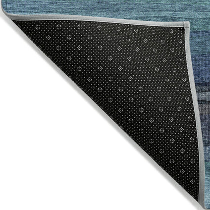 Machine Washable Indoor/Outdoor Chantille ACN2093 Teal 9' x 12' Rug