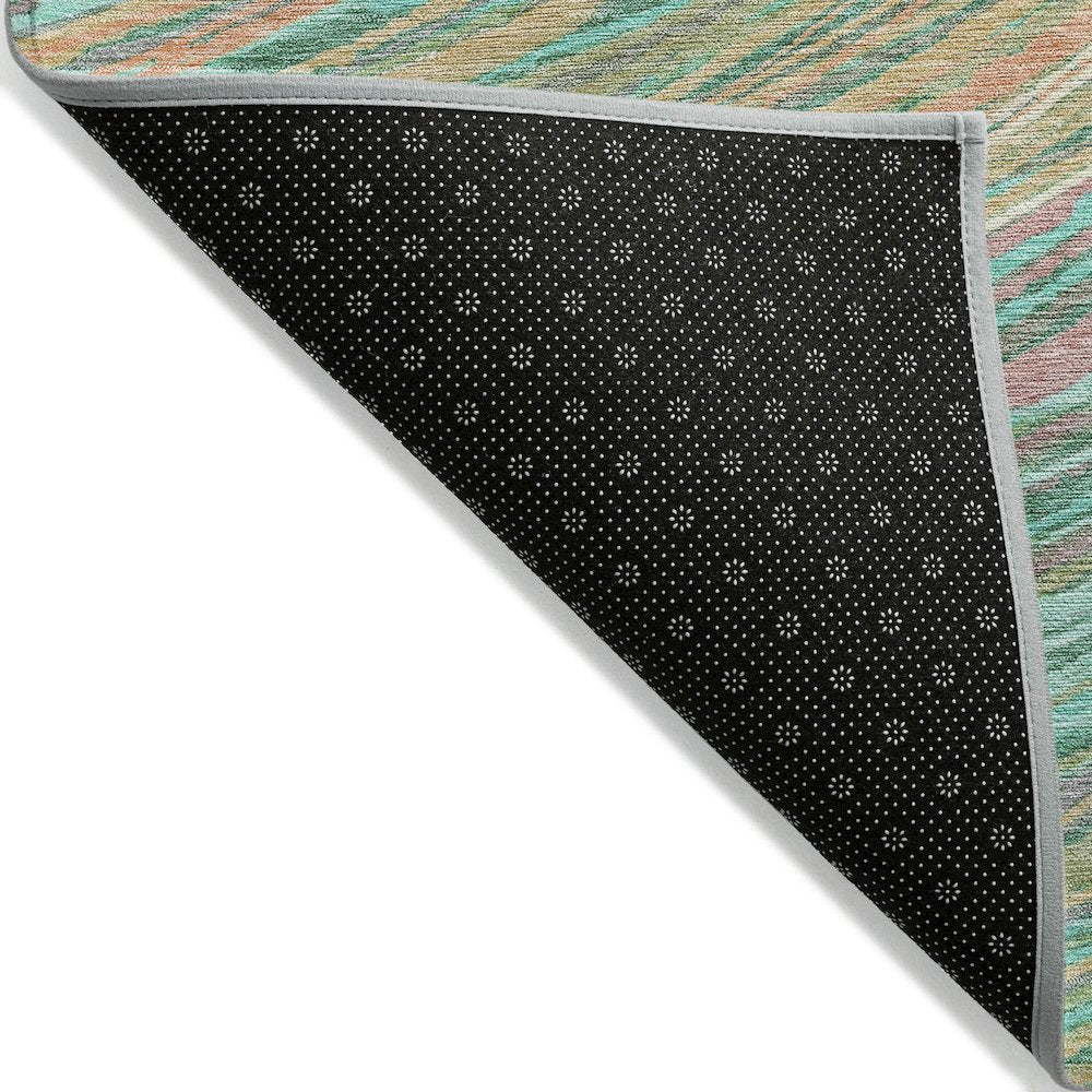 Machine Washable Indoor/Outdoor Chantille ACN2094 Teal 9' x 12' Rug