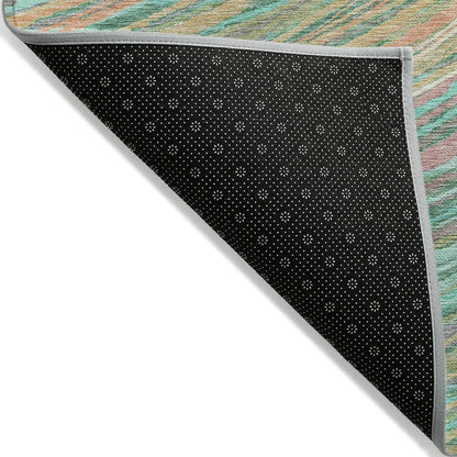 Machine Washable Indoor/Outdoor Chantille ACN2094 Teal 9' x 12' Rug
