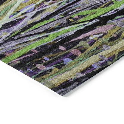 Machine Washable Indoor/Outdoor Chantille ACN2125 Green 9' x 12' Rug