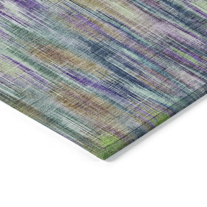 Machine Washable Indoor/Outdoor Chantille ACN2129 Green 9' x 12' Rug