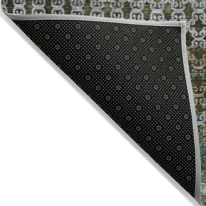 Machine Washable Indoor/Outdoor Chantille ACN2158 Green 9' x 12' Rug