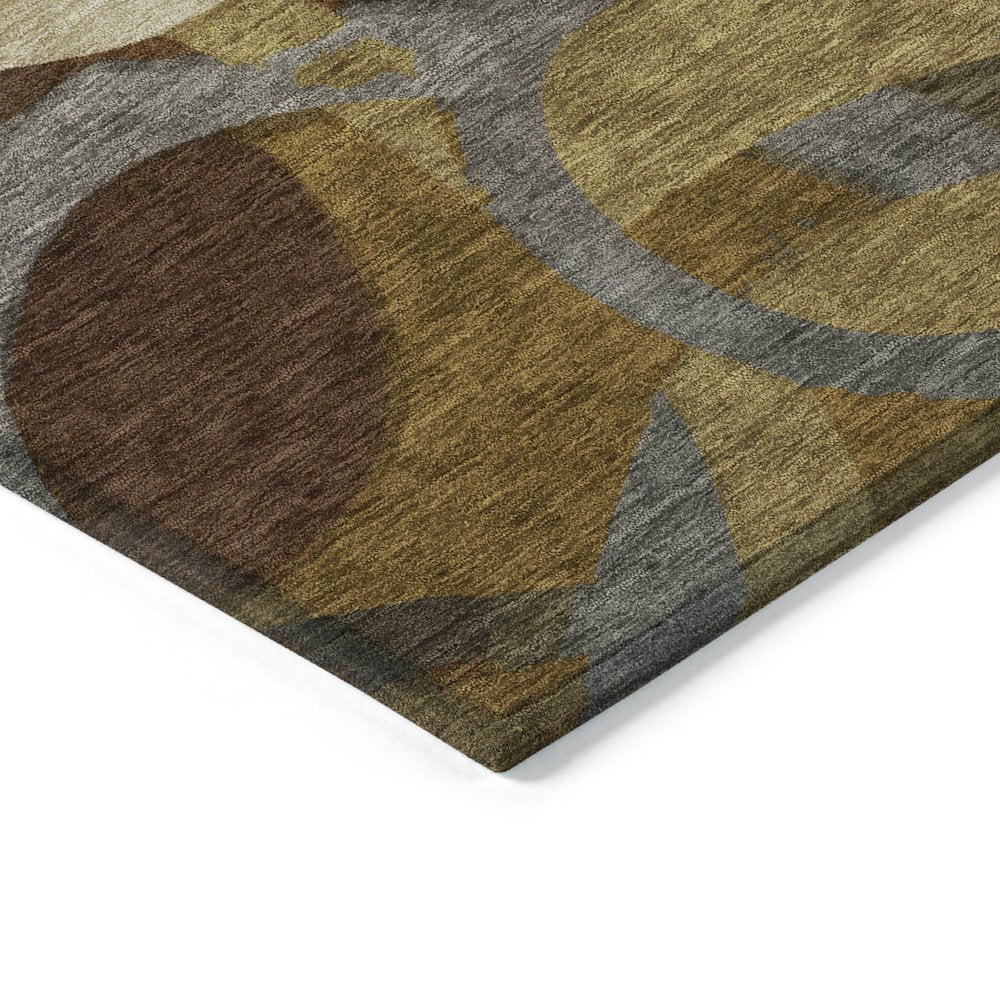 Machine Washable Indoor/Outdoor Chantille ACN2167 Brown 9' x 12' Rug