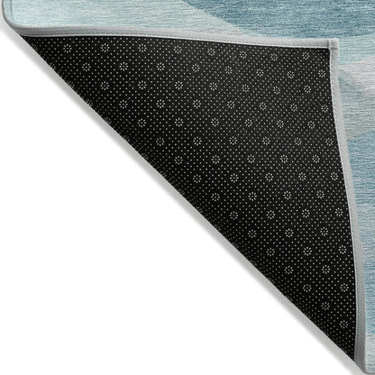 Machine Washable Indoor/Outdoor Chantille ACN2168 Teal 9' x 12' Rug
