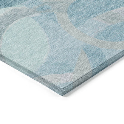Machine Washable Indoor/Outdoor Chantille ACN2168 Teal 9' x 12' Rug